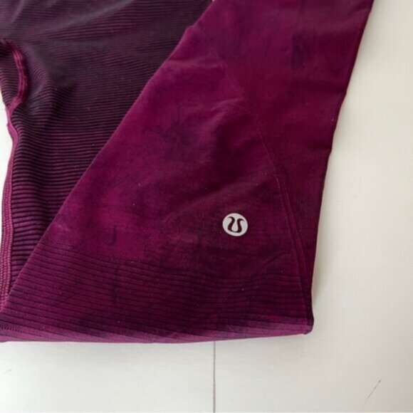 Lululemon   Bordeaux Stripe Womens Sz 2  Ebb to Train Tight - Picture 6 of 16